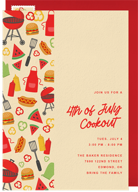 'Grill & Gather' Fourth of July Invitation