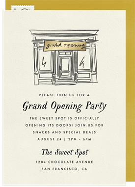 'Grand Gold Opening' Grand opening Invitation