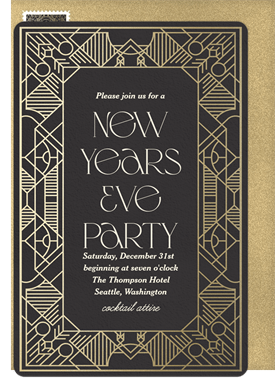 'Modern Royale' New Year's Party Invitation