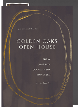 'Gold Brushed Halos' Open House Invitation