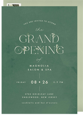 'Graceful Blooms' Grand opening Invitation