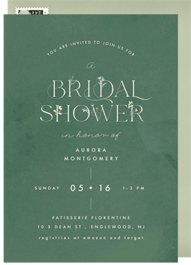 'Graceful Blooms' Bridal Shower Invitation