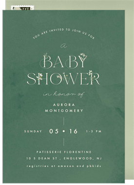 'Graceful Blooms' Baby Shower Invitation