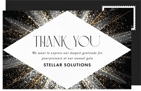 'Shimmering Deco Diamond' Gala Thank You Note