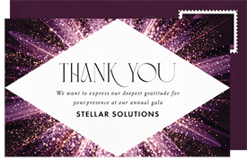 'Shimmering Deco Diamond' Gala Thank You Note