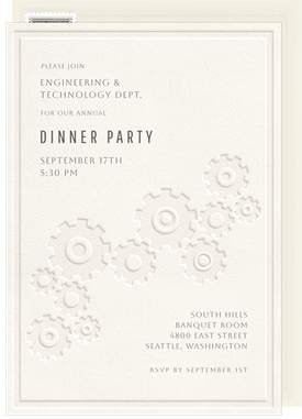 'Embossed Gears' Dinner Invitation