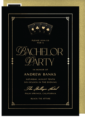 'Gambling Glamour' Bachelor Party Invitation