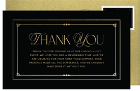 'Gambling Glamour' Business Thank You Note