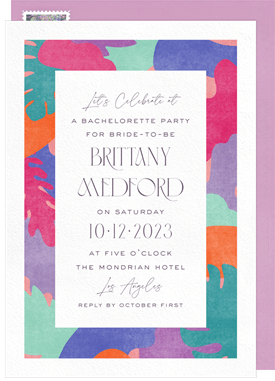 'Colorful Fusion' Bachelorette Party Invitation