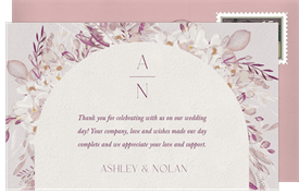 'Whimsical Watercolor Arch' Wedding Thank You Note