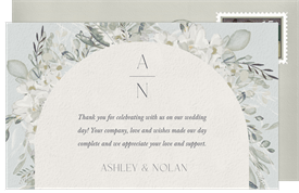 'Whimsical Watercolor Arch' Wedding Thank You Note