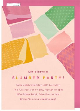 'Slumber Squad' Kids Birthday Invitation