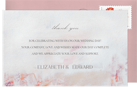 'Soft Strokes' Wedding Thank You Note