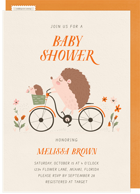 'Baby Hedgehog' Baby Shower Invitation