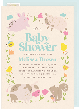 'Pastoral Pals' Baby Shower Invitation