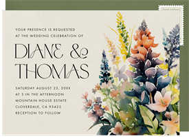 'Vibrant Florals' Wedding Invitation