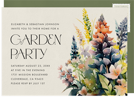 'Vibrant Florals' Garden party Invitation