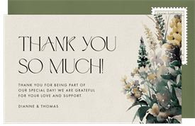 'Vibrant Florals' Wedding Thank You Note