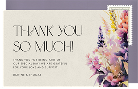 'Vibrant Florals' Wedding Thank You Note