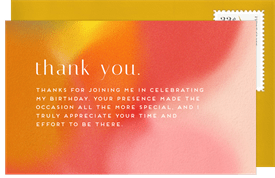 'Vivid Hues' Adult Birthday Thank You Note