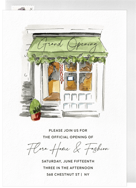 'Painted Storefront' Grand opening Invitation