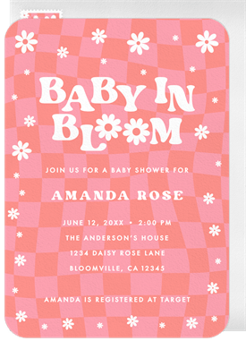 'Groovy Bloom' Baby Shower Invitation