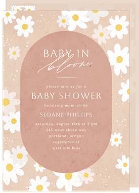 'Retro Daisies' Baby Shower Invitation