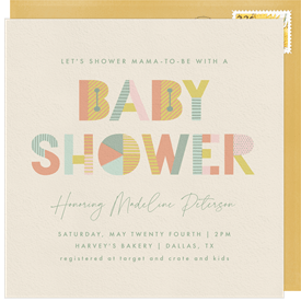 'Playful Patterns' Baby Shower Invitation