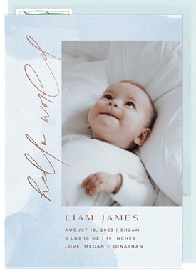 'Washed Hello' Birth Announcement