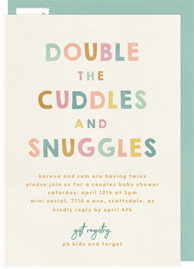 'Cuddles & Snuggles' Baby Shower Invitation