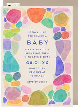 'Colored Rocks' Baby Shower Invitation