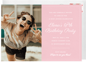'Simple Frame Warm' Adult Birthday Invitation