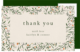 'Delicate Floral Frame' Baby Shower Thank You Note
