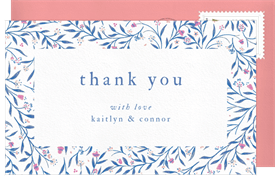 'Delicate Floral Frame' Baby Shower Thank You Note