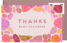 'Colored Rocks' Baby Shower Thank You Note