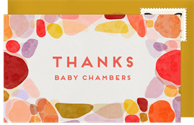 'Colored Rocks' Baby Shower Thank You Note