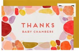 'Colored Rocks' Baby Shower Thank You Note