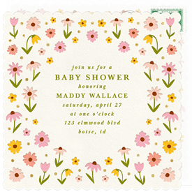 'Whimsical Wildflowers' Baby Shower Invitation