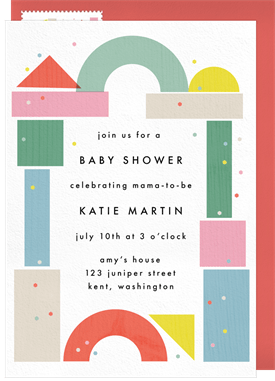 'Building Block Bash' Baby Shower Invitation