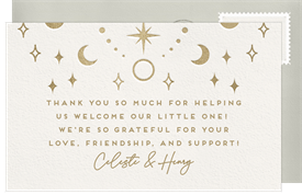 'Sun, Moon & Stars' Baby Shower Thank You Note