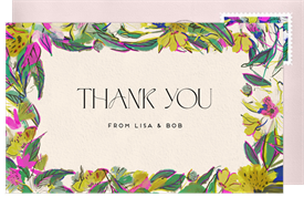 'Bold Brushed Florals' Baby Shower Thank You Note