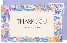 'Bold Brushed Florals' Baby Shower Thank You Note