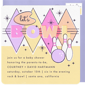 'Retro Bowl' Baby Shower Invitation