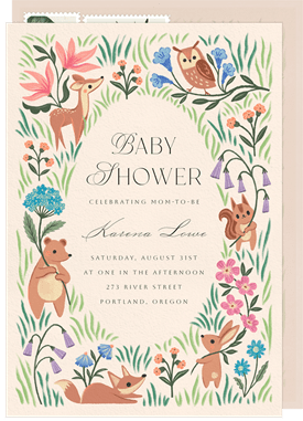 'Woodland Frame' Baby Shower Invitation