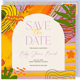 'Vibrant Tropics' Baby Shower Save the Date