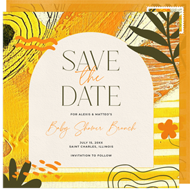 'Vibrant Tropics' Baby Shower Save the Date