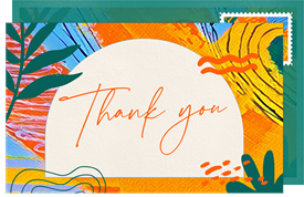 'Vibrant Tropics' Baby Shower Thank You Note