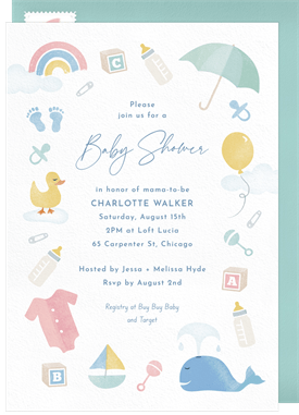 'Sea and Sky' Baby Shower Invitation