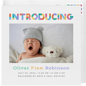'Patchwork Introduction' Birth Announcement