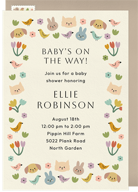'Dainty Garden Border' Baby Shower Invitation